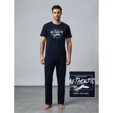 Sleeproom Erkek Yazlık Born Original Lacivert Pijama Takımı