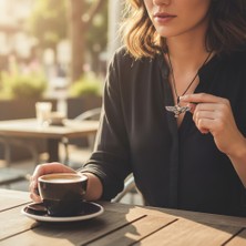 Hedea Kanatlı Kuru Kafa ve Çark Detaylı Krom Kaplama Yağlı Koton Ipli Erkek Kadın Kolye