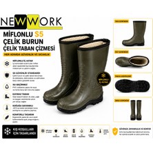 Newwork Miflonlu S5 Çelik Burun Çelik Taban Soğuk Hava Çizmesi
