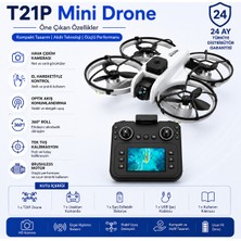 Ayers Aircraft T21P Mini Drone Çift Kamera 1080P Hd Ekranlı Kumanda Brushless Motor 20DK Uçuş Fpv Engel Algılama 360° Roll Kompakt Drone