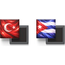 İberk Buzdolap Magnetleri - Küba Bayrağı ve Türk Bayrağı - 2'li Set Magneti