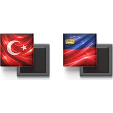 İberk Buzdolap Magnetleri - Lihtenştayn Bayrağı ve Türk Bayrağı - 2'li Set Magneti