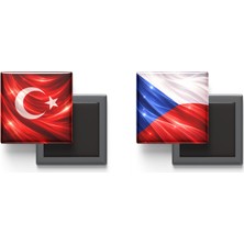 İberk Buzdolap Magnetleri - Çekya Bayrağı ve Türk Bayrağı - 2'li Set Magneti