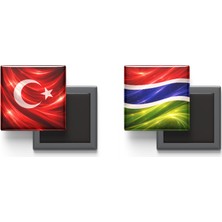 İberk Buzdolap Magnetleri - Gambiya Bayrağı ve Türk Bayrağı - 2'li Set Magneti