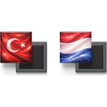 İberk Buzdolap Magnetleri - Hollanda Bayrağı ve Türk Bayrağı - 2'li Set Magneti