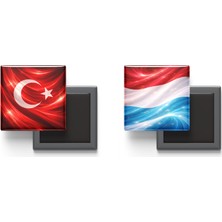 İberk Buzdolap Magnetleri - Lüksemburg Bayrağı ve Türk Bayrağı - 2'li Set Magneti