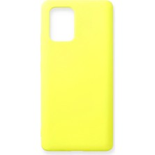 Drop Tedarik Samsung Galaxy A91 / S10 Lite Kılıf Nano Içi Kadife Silikon - Sarı