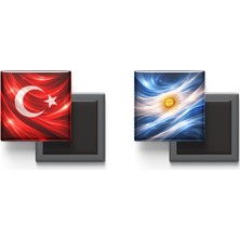 İberk Buzdolap Magnetleri - Arjantin Bayrağı ve Türk Bayrağı - 2'li Set Magneti