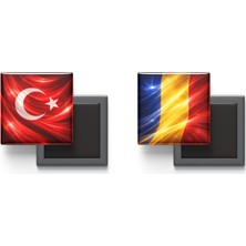 İberk Buzdolap Magnetleri - Çad Bayrağı ve Türk Bayrağı - 2'li Set Magneti