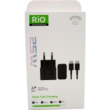 Rio Battery Rio Tech RIO-R25 25W Hızlı Şarj Adaptörü ve Usb-C Kablo Seti