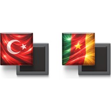 İberk Buzdolap Magnetleri - Kamerun Bayrağı ve Türk Bayrağı - 2'li Set Magneti