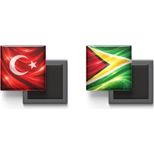 İberk Buzdolap Magnetleri - Guyana Bayrağı ve Türk Bayrağı - 2'li Set Magneti