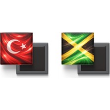 İberk Buzdolap Magnetleri - Jamaika Bayrağı ve Türk Bayrağı - 2'li Set Magneti