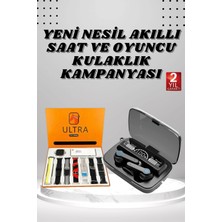 Zenvia Mey Ithalat® Dijital Göstergeli Powerbank Kulaklık ve 7 Kordonlu Yeni Nesil Akıllı Saat Amoled