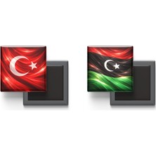 İberk Buzdolap Magnetleri - Libya Bayrağı ve Türk Bayrağı - 2'li Set Magneti