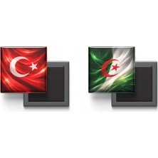 İberk Buzdolap Magnetleri - Cezayir Bayrağı ve Türk Bayrağı - 2'li Set Magneti