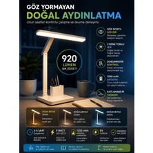 Love İnce Şarjlı Masa Lambası 3 Renk Dokunmatik Telefon Standlı Kademeli Çalışma Okuma Işığı Gece Lambası 24W