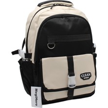MegiHero Çok Bölmeli Okul Çantası Unisex Okul Sırt Çantası 26012 GRY26012