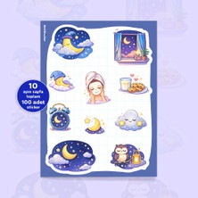 To Design Lab Uyku Temalı Sticker Set 10 Aynı SAYFA/100 Adet Sticker 11X15 cm