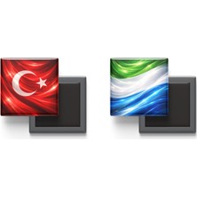 İberk Buzdolap Magnetleri - Sierra Leone Bayrağı ve Türk Bayrağı - 2'li Set Magneti