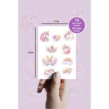 To Design Lab Unicorn Sticker Seti 10 Aynı Sayfa/90 Adet Sticker