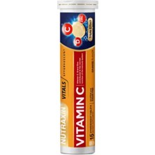 Nutraxin Vitals Vitamin C+D+Çinko 15 Efervesan Tablet