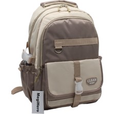 MegiHero Çok Bölmeli Okul Çantası Unisex Okul Sırt Çantası 26012 GRY26012