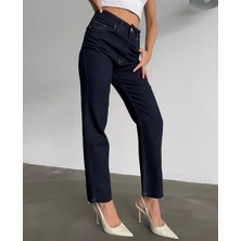 Aida Fashion Çift Diz Lazer Bol Paça Jeans