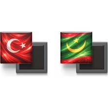 İberk Buzdolap Magnetleri - Moritanya Bayrağı ve Türk Bayrağı - 2'li Set Magneti