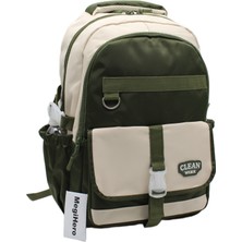 MegiHero Çok Bölmeli Okul Çantası Unisex Okul Sırt Çantası 26012 GRY26012