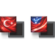 İberk Buzdolap Magnetleri - Samoa Bayrağı ve Türk Bayrağı - 2'li Set Magneti