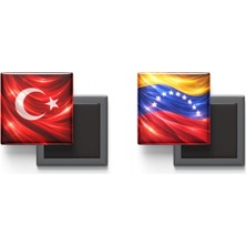 İberk Buzdolap Magnetleri - Venezuela Bayrağı ve Türk Bayrağı - 2'li Set Magneti