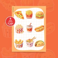 To Design Lab Eğlenceli Yiyecek Sticker Seti 3 Farklı Set 9 Sayfa/81 Adet Sticker 11X15 cm