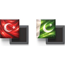 İberk Buzdolap Magnetleri - Pakistan Bayrağı ve Türk Bayrağı - 2'li Set Magneti