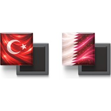 İberk Buzdolap Magnetleri - Katar Bayrağı ve Türk Bayrağı - 2'li Set Magneti