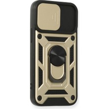 Aslanoğlu Store Iphone 12 Kılıf Pars Lens Yüzüklü Silikon - Gold