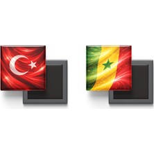 İberk Buzdolap Magnetleri - Senegal Bayrağı ve Türk Bayrağı - 2'li Set Magneti