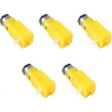 ARGEROBO 5 Adet Plastik Redüktörlü Dc Sarı Motor 250 Rpm