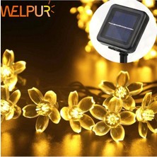 Solar Çiçekli Bahçe Lambası 30 Led, Gün Işığı Dekoratif Dış Mekan Süsü