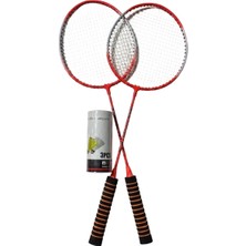 Can Spor Badminton Seti 2 Raket ve 3 Top 04021 Kırmızı