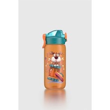 Empressco Turuncu Renkli 530 ml Wave Desenli Sızdırmaz Çocuk Matara