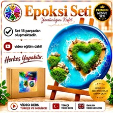 IQ ART by Natalie Epoksi Reçine Seti  "ADA 💙" – Deniz Temalı Premium Yaratıcılık Seti ve Yaratıcılık Kiti – Video Eğitimli Resin Art Seti, Epoksi Başlangıç Seti