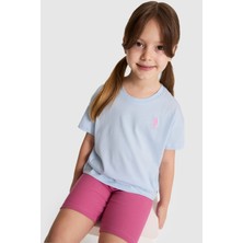 U.s. Polo Assn. Kız Çocuk Açık Mavi Tişört Basic 50325609-VR003