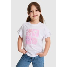 U.s. Polo Assn. Kız Çocuk Beyaz Tişört 50325654-VR013