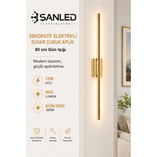 ŞANLED Dekoratif 12W Iç Mekan Gold Kasa Gün Işığı 80 cm Duvar Aplik Elektrikli
