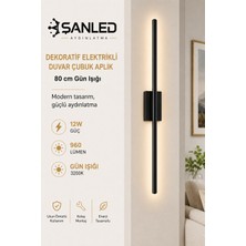 ŞANLED Dekoratif 12W Iç Mekan Siyah Kasa Gün Işığı 80 cm Duvar Aplik Elektrikli