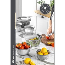 Stile Cucina Linea 9 Parça Avantajlı Çeyiz Seti 3x(3 Lt Kapaklı Kase)- 3x( 2 Lt Kase) - 3x( 1 Lt Kase) Bej