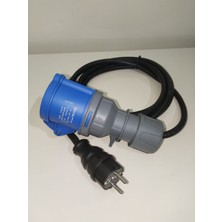 Kırkdabir Şarjlı Araç ve Üniteler Için 3x2,5mm Kauçuk (H05RR-F) Seyyar Adaptör Kablo - Bemis Kauçuk Ups Topraklı Monofaze Fiş & 3/32A Cee Norm Uzatma Priz