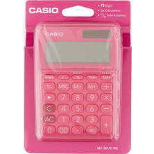 Casio 20UC-RD-N- Mini Masa Hesap Makinesi, Pembe