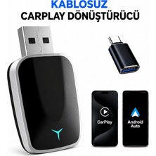 Multizone Kablosuz Carplay Android Auto Dönüştürücü Adaptörü Yeni Nesil Mini 2in1 USB Type-C Otg Destekli Tak Çalıştır